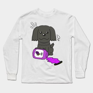 Naughty Sheepdog Spills a jar of grape jam! Long Sleeve T-Shirt